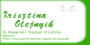 krisztina olejnyik business card